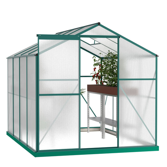 Polycarbonate Greenhouse,6'x 8' Heavy Duty Walk-in Plant Garden Greenhouse for Backyard/Outdoor image 1