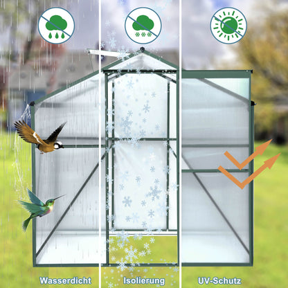 Polycarbonate Greenhouse,6'x 8' Heavy Duty Walk-in Plant Garden Greenhouse for Backyard/Outdoor image 3
