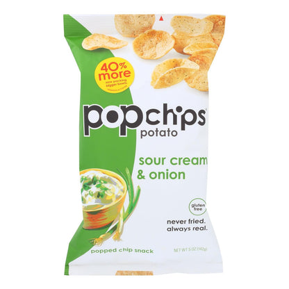 Popchips Potato Chip - Sour Cream - Onion - Case Of 12 - 5 Oz image 1