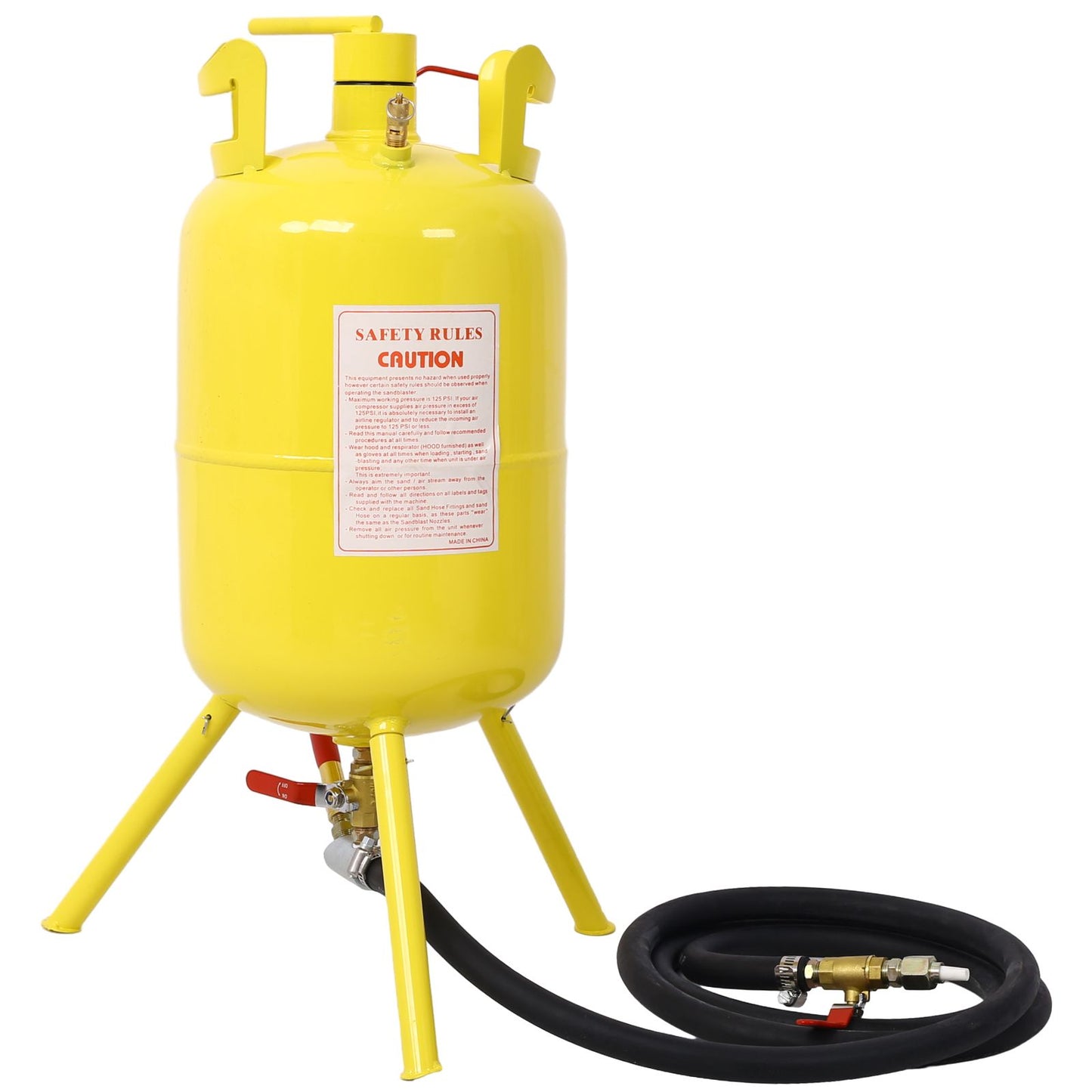 Portable 5-Gallons Air Sand Blaster Handle Sandblasting 5-Gal Air Media Abrasive Blasting Tank w/Blast Gun, yellow image 1