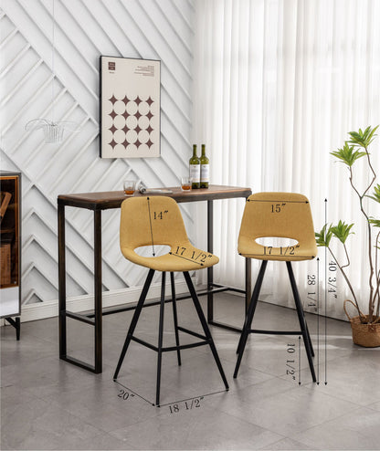 Porth Fabric Kitchen 28.25" Counter Height Stools, Set of 2, Gray image 17