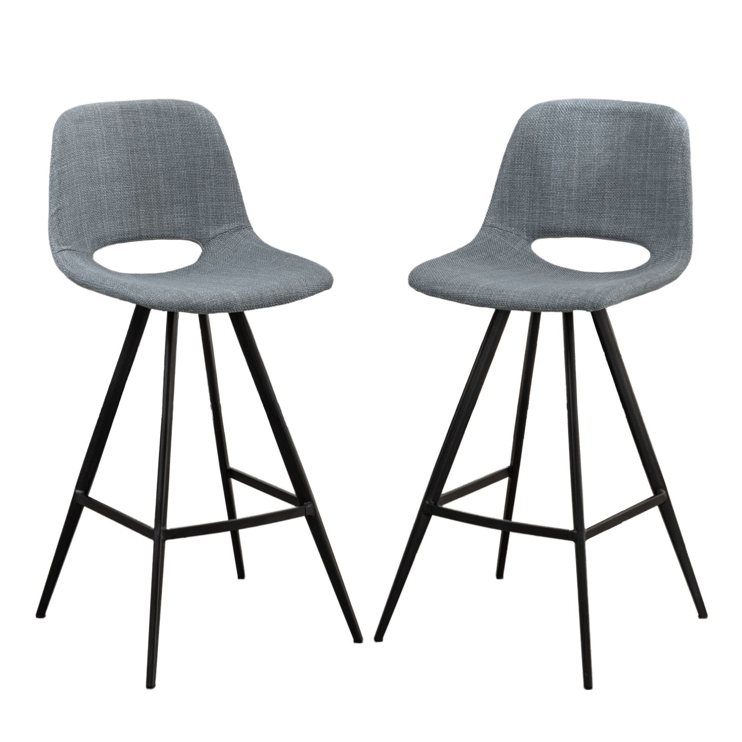 Porth Fabric Kitchen 28.25" Counter Height Stools, Set of 2, Gray image 16