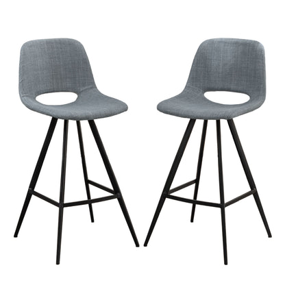 Porth Fabric Kitchen 28.25" Counter Height Stools, Set of 2, Gray image 16