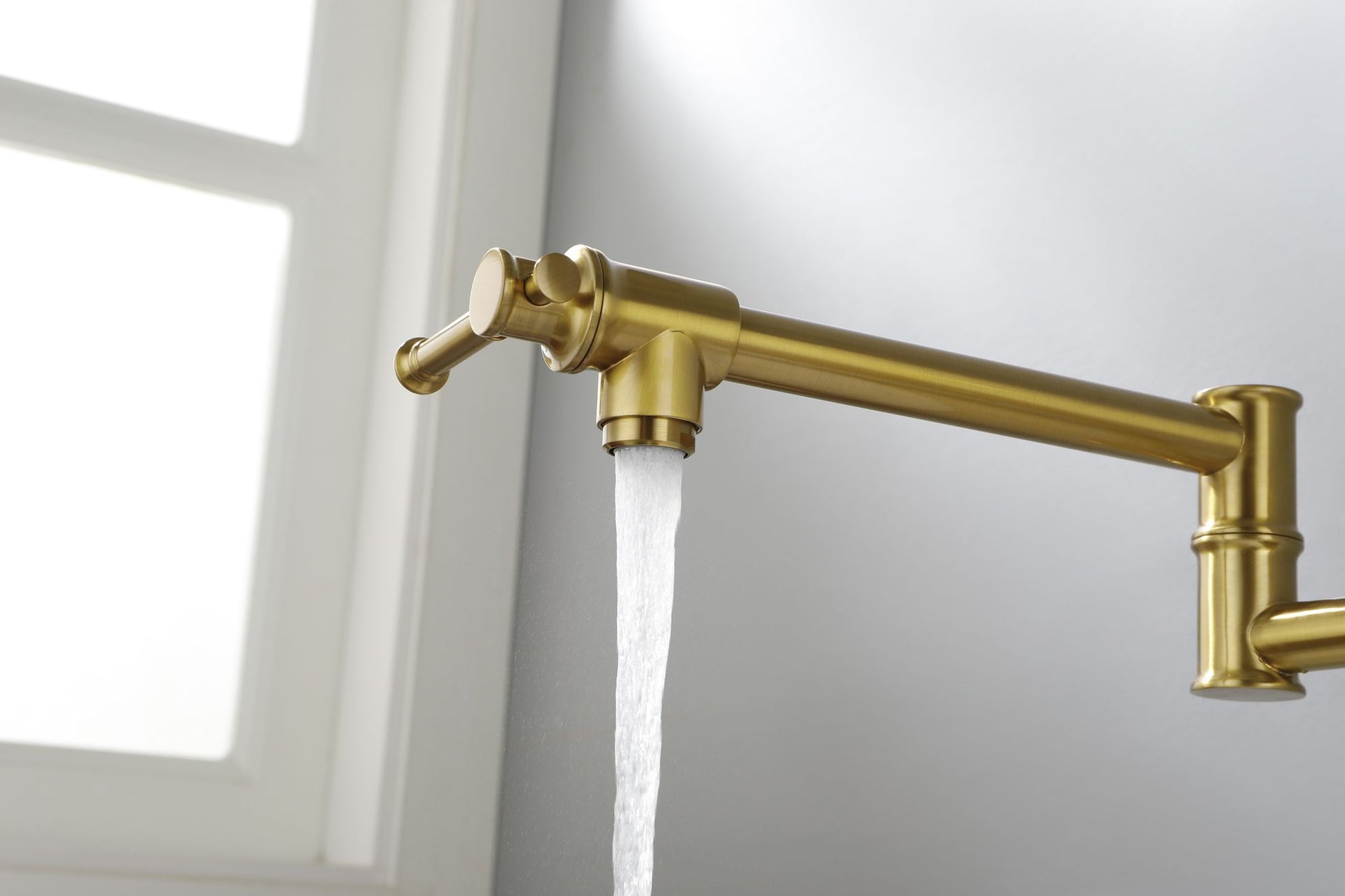Pot Filler Faucet Wall Mount Pot Filler Faucet, Modern Brass Pot Filler Two-Attachment Wall Mount Folding Kitchen Pot Fi image 17