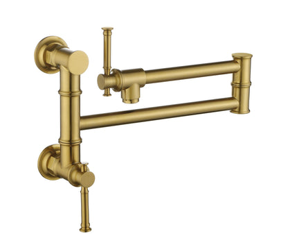 Pot Filler Faucet Wall Mount Pot Filler Faucet, Modern Brass Pot Filler Two-Attachment Wall Mount Folding Kitchen Pot Fi image 11