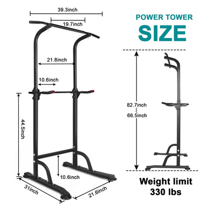 Power Tower Dip Station Adjustable Height Heavy Duty Multi-Function Fitness Training Equipment image 3