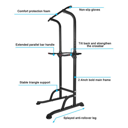 Power Tower Dip Station Adjustable Height Heavy Duty Multi-Function Fitness Training Equipment image 2