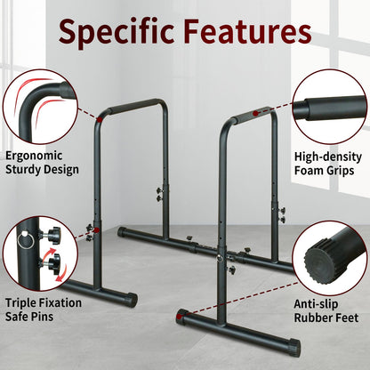 Power Tower Dip Station Pull Up Bar Stand Adjustable Height Heavy Duty Multi-Function Fitness Training Equipment image 5