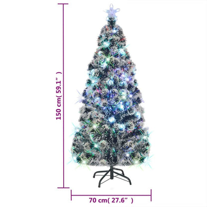 Pre-lit Christmas Tree Green and White 5 ft Fiber Optic image 7