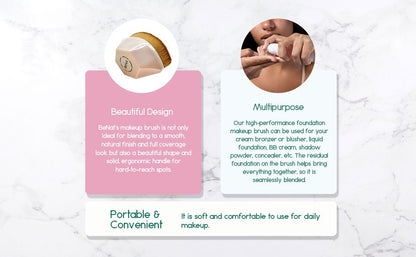 Premium Foundation Makeup Brush – Dense Synthetic Bristles for Flawless Liquid, Cream, & Powder Blending – Ergonomic Liq image 3