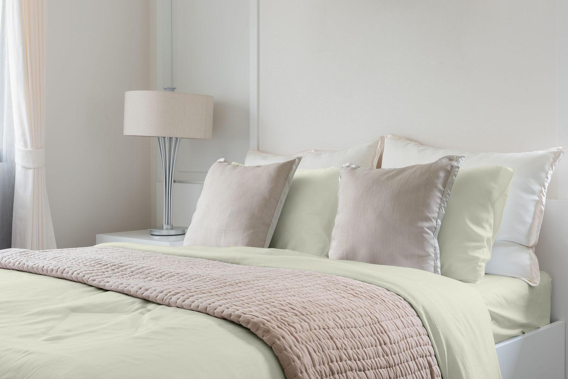 Premium Silky Soft 100% Tencel Lyocell Derived from Eucalyptus 4-Piece Sheet Set, Oeko-TEX Certified, King - Crème image 2