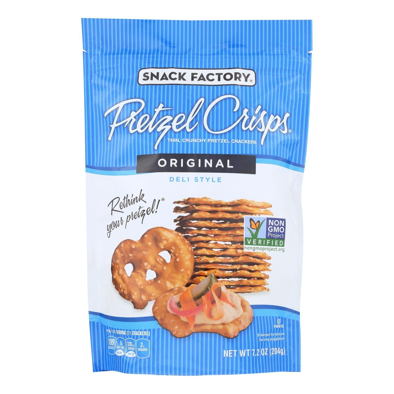 Pretzel Crisp Pretzel Crisps - Original - Case Of 12 - 7.2 Oz. image 1