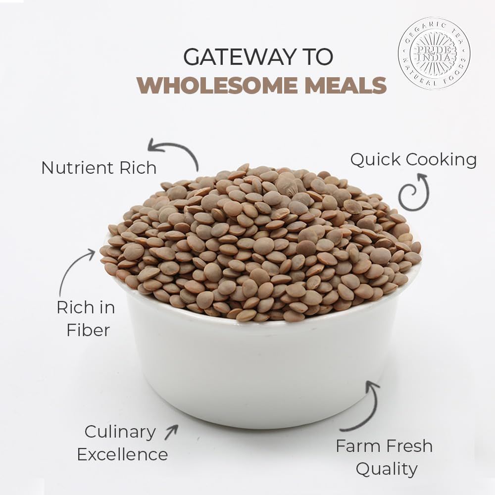 Pride Of India - Indian Whole Brown Crimson Masur Lentils - Protein & Fiber Rich Masoor Whole image 3