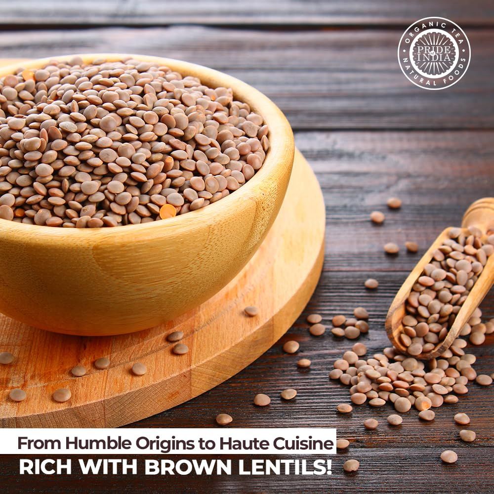 Pride Of India - Indian Whole Brown Crimson Masur Lentils - Protein & Fiber Rich Masoor Whole image 2