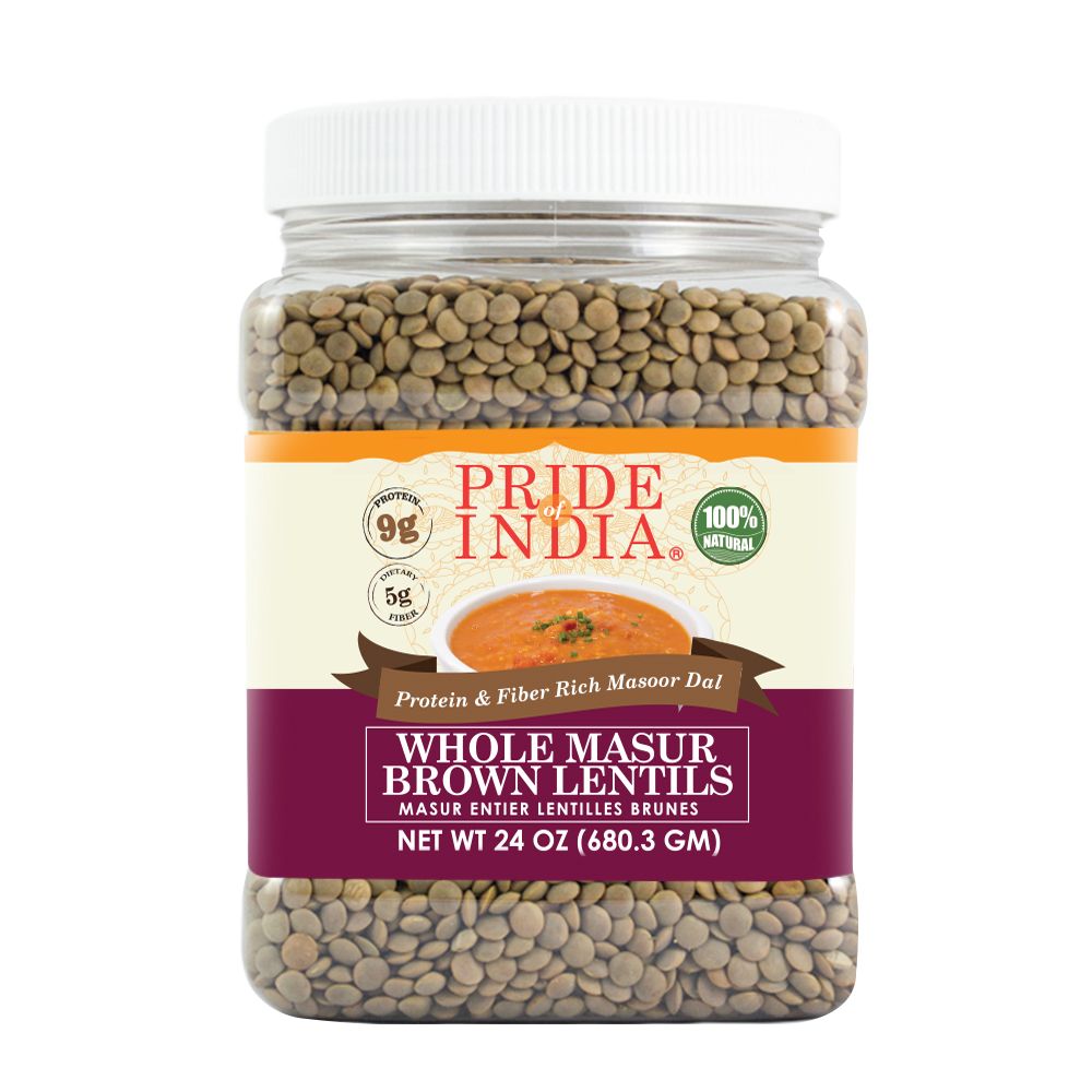Pride Of India - Indian Whole Brown Crimson Masur Lentils - Protein & Fiber Rich Masoor Whole image 1