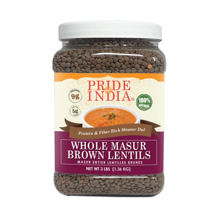 Pride Of India - Indian Whole Brown Crimson Masur Lentils - Protein & Fiber Rich Masoor Whole image 7
