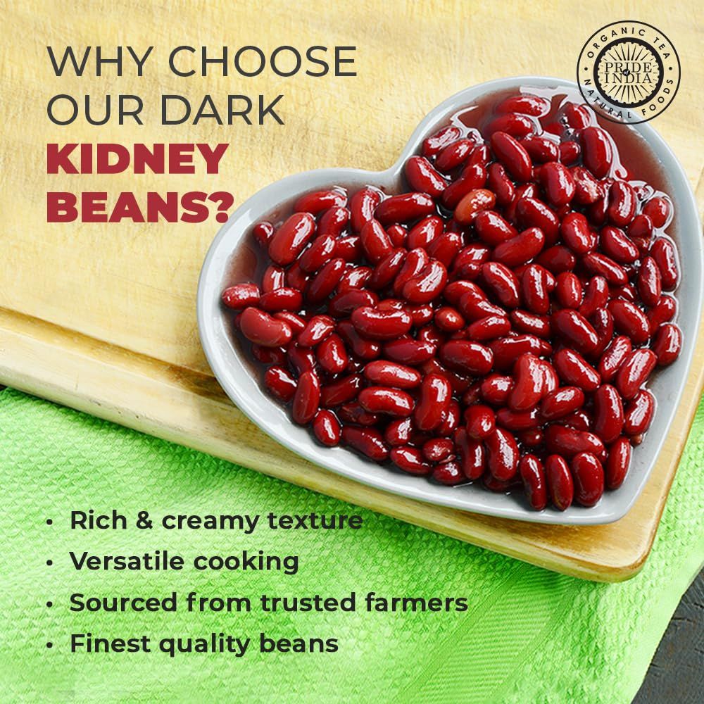 Pride Of India - Indian Whole Dark Kidney Beans - Protein & Fiber Rich Rajma image 2