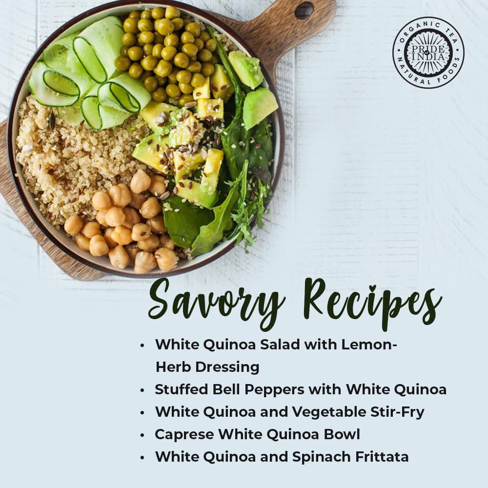 Pride Of India - Natural White Royal Quinoa - 100% Bolivian Superior Grade Protein Rich Whole Grain image 5