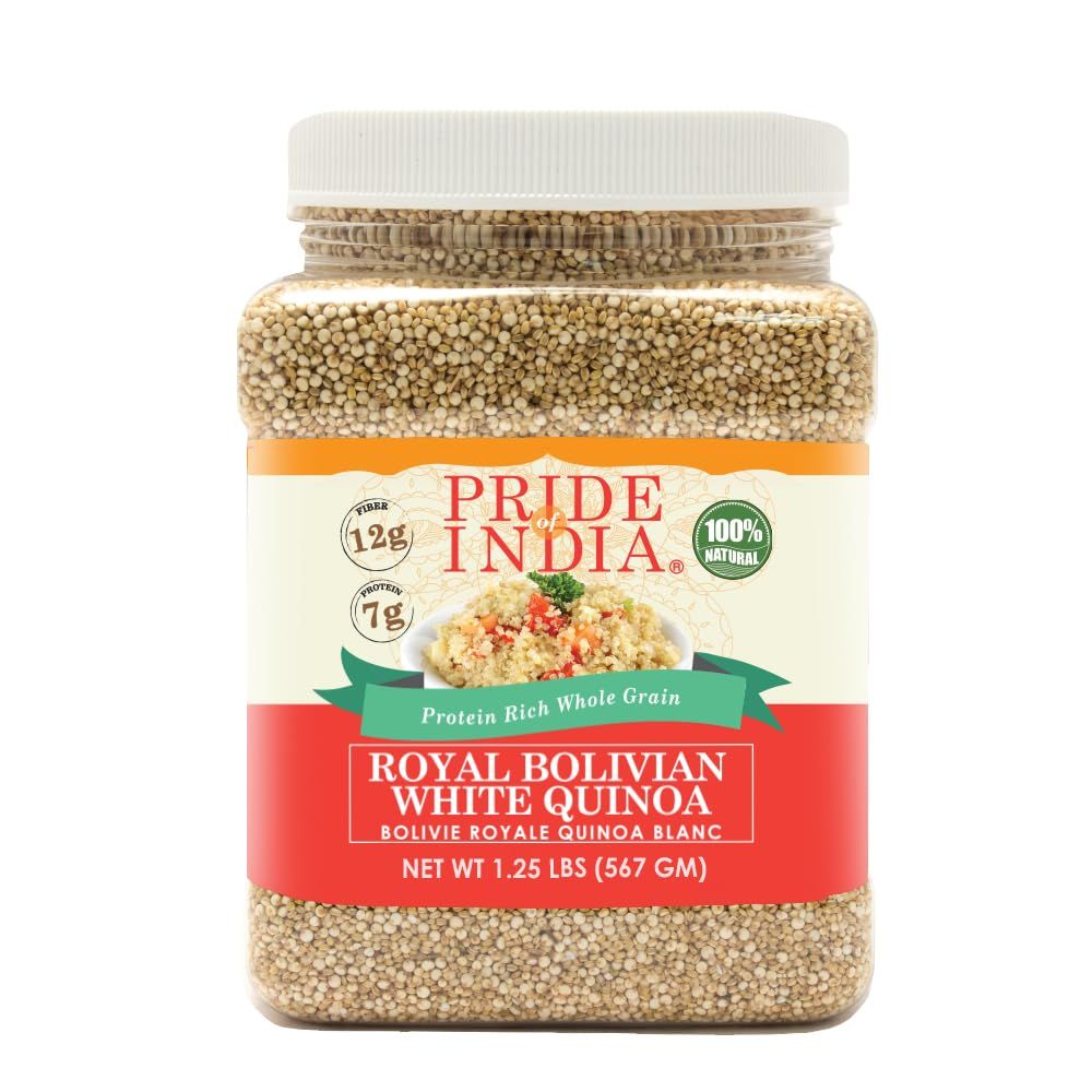 Pride Of India - Natural White Royal Quinoa - 100% Bolivian Superior Grade Protein Rich Whole Grain image 1
