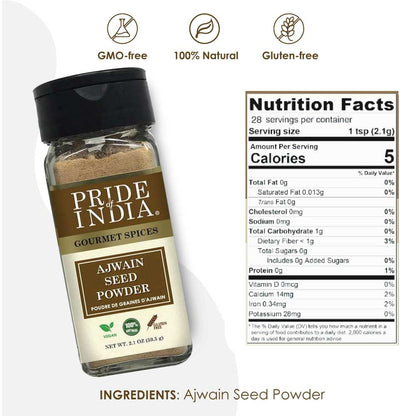 Pride of India – Ajwain Seed Powder – Gourmet Indian Spice – Made from Fresh Carom Seeds – Rich in Nutrients – Aromatic  image 4