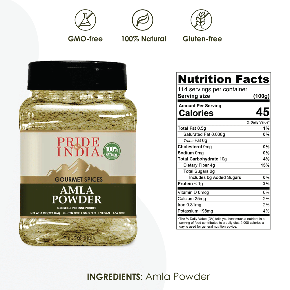 Pride of India – Amla Powder – Gourmet Spice – Tangy & Savory – Pure Indian Gooseberry Ground – Antioxidant Rich – GMO/G image 2