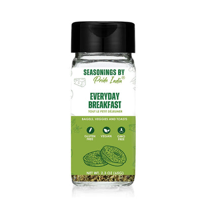 Pride of India Breakfast Seasoning 2.3 oz (65 gm) w/ Convenient Dual Sifter Cap Sweet Spicy Taste | Blend of Chia Sesame image 1