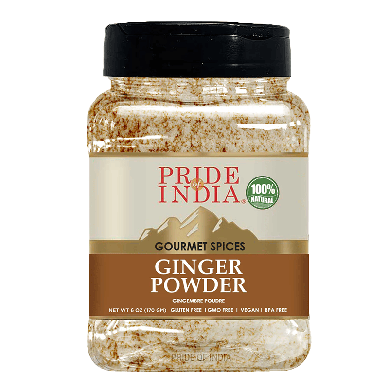 Pride of India | Ginger Fine Ground 6 oz (17 gm) Small Dual Sifter Jar | Easy to Use Blends Well | Perfect for Cooking,  image 1