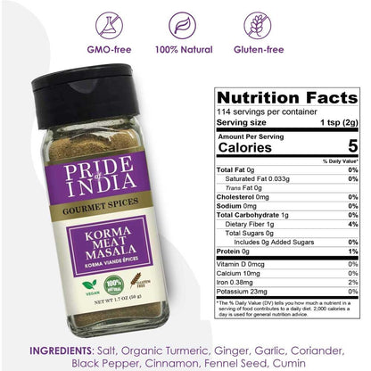 Pride of India – Korma Meat Masala Mix – Ideal for Traditional Meat/Lamb Curry – Gourmet & Flavorful – Seasoning Spice B image 4