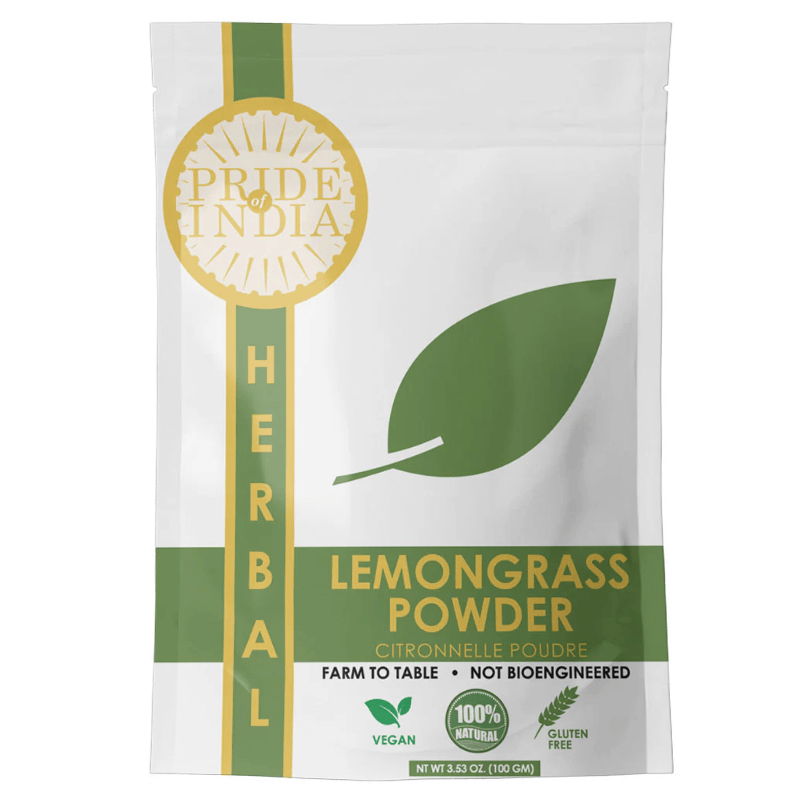 Pride of India | Lemongrass Powder 3.53 oz (100 gm) resealable pouch pack | Ideal for Cooking & Drinks | Perfect seasoni image 1