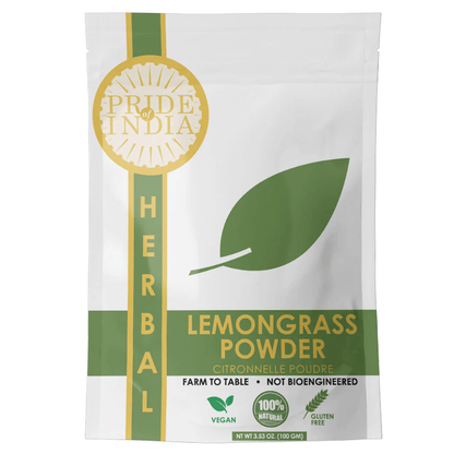 Pride of India | Lemongrass Powder 3.53 oz (100 gm) resealable pouch pack | Ideal for Cooking & Drinks | Perfect seasoni image 1