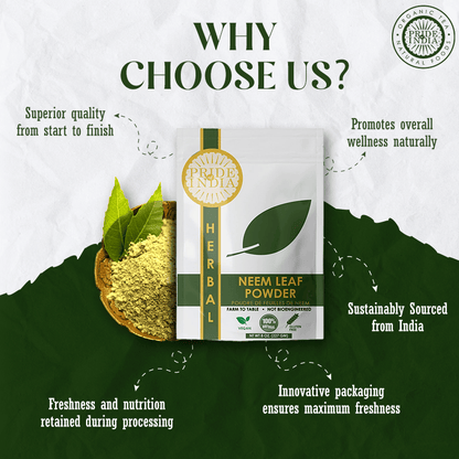 Pride Of India | Natural Neem/Margosa Herb Powder 8 oz (227 gm) | Nutrient-Rich Superfood | Add it to Smoothies, Juices  image 4