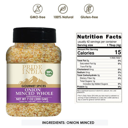 Pride of India – Onion Minced Whole – Gourmet Spice for Cooking – Pantry Essential – Adds Flavor to Sauces/Dips/Rubs/Mar image 2