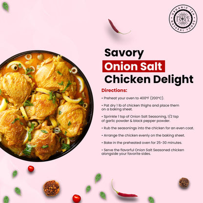 Pride of India Onion Salt 2.3 oz (65 gm) w/ Convenient Grinder Cap Healthy Warm Toasty Kitchen Staple | Used for Seasoni image 4