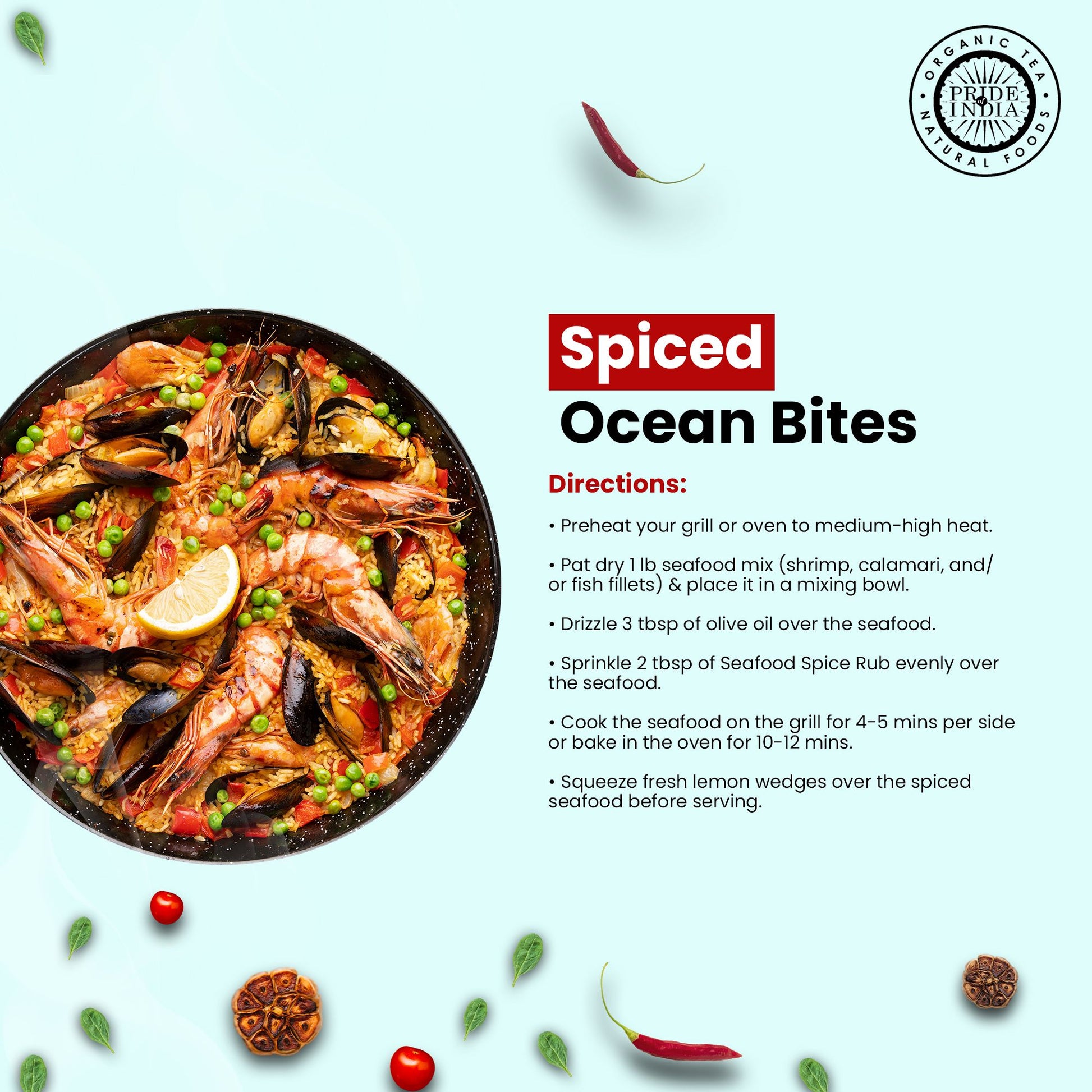 Pride of India Seafood Spice Rub 2.3 oz (65 gm) w/ Convenient  Dual Sifter Cap Savory Salty All Purpose Seasoning | Used image 5