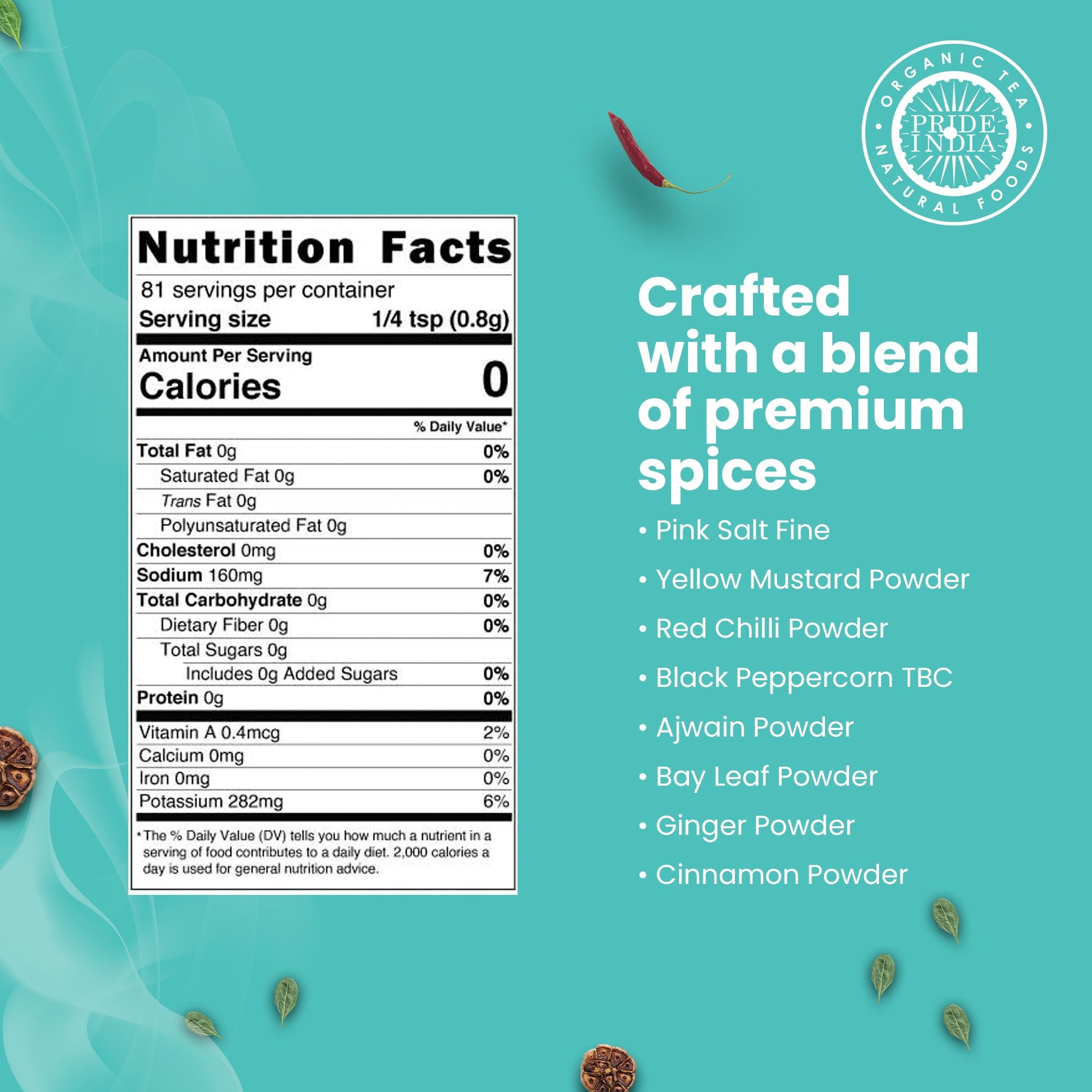 Pride of India Seafood Spice Rub 2.3 oz (65 gm) w/ Convenient  Dual Sifter Cap Savory Salty All Purpose Seasoning | Used image 3