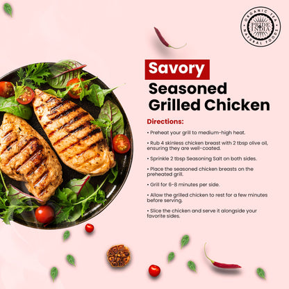 Pride of India Seasoning Salt 2.3 oz (65 gm) w/ Convenient Grinder Cap Tangy Spicy Taste | Himalayan Pink Salt Fresh Gar image 5