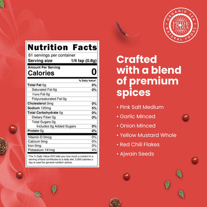 Pride of India Seasoning Salt 2.3 oz (65 gm) w/ Convenient Grinder Cap Tangy Spicy Taste | Himalayan Pink Salt Fresh Gar image 3