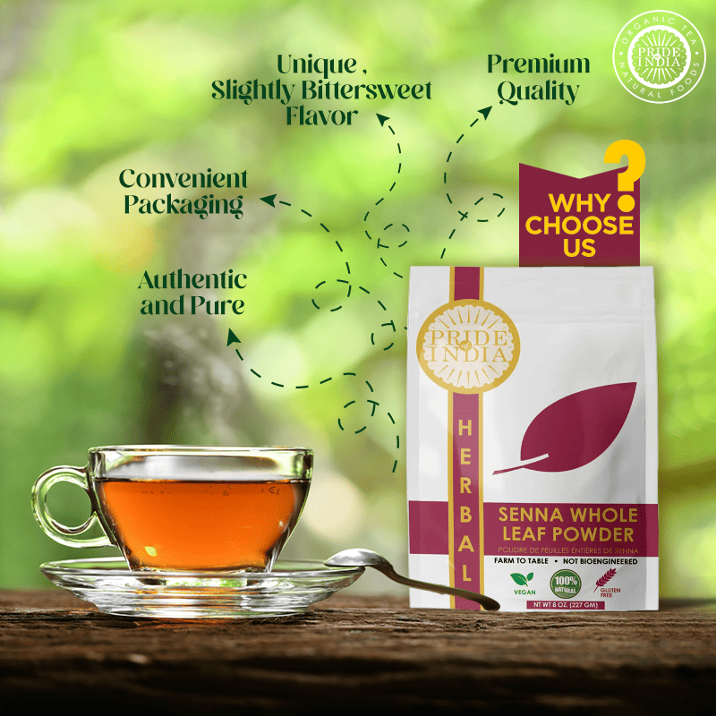 Pride of India | Senna Whole Leaf Powder 8 oz (227 gm) | Bitter & Pungent | Add it to smoothies, juices, hot water | Non image 4