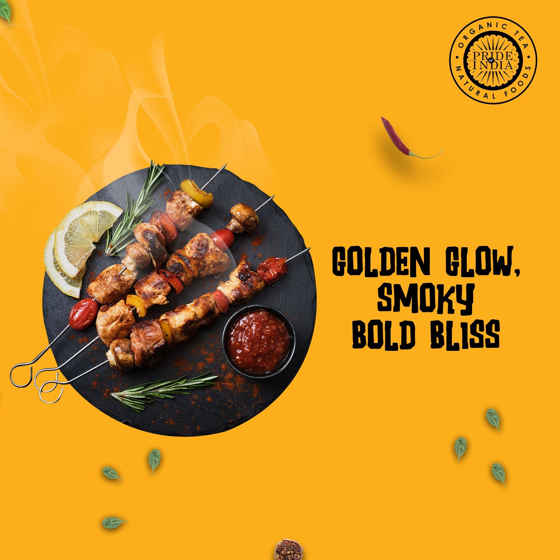 Pride of India Turmeric Tandoori Rub 2.3 oz (65 gm) w/ Convenient Dual Sifter Cap Bold Smoky Golden Flavor| Used for Mar image 2