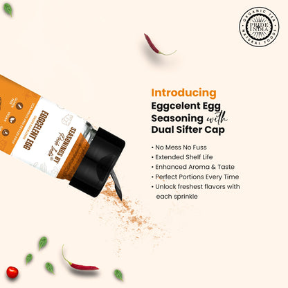 Pride of India Vegan Egg Seasoning 2.3 oz (65 gm) w/ Convenient Dual Sifter Cap Savory Spicy Tangy Aromatic Flavour | Pl image 4
