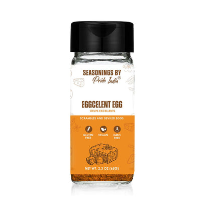 Pride of India Vegan Egg Seasoning 2.3 oz (65 gm) w/ Convenient Dual Sifter Cap Savory Spicy Tangy Aromatic Flavour | Pl image 1