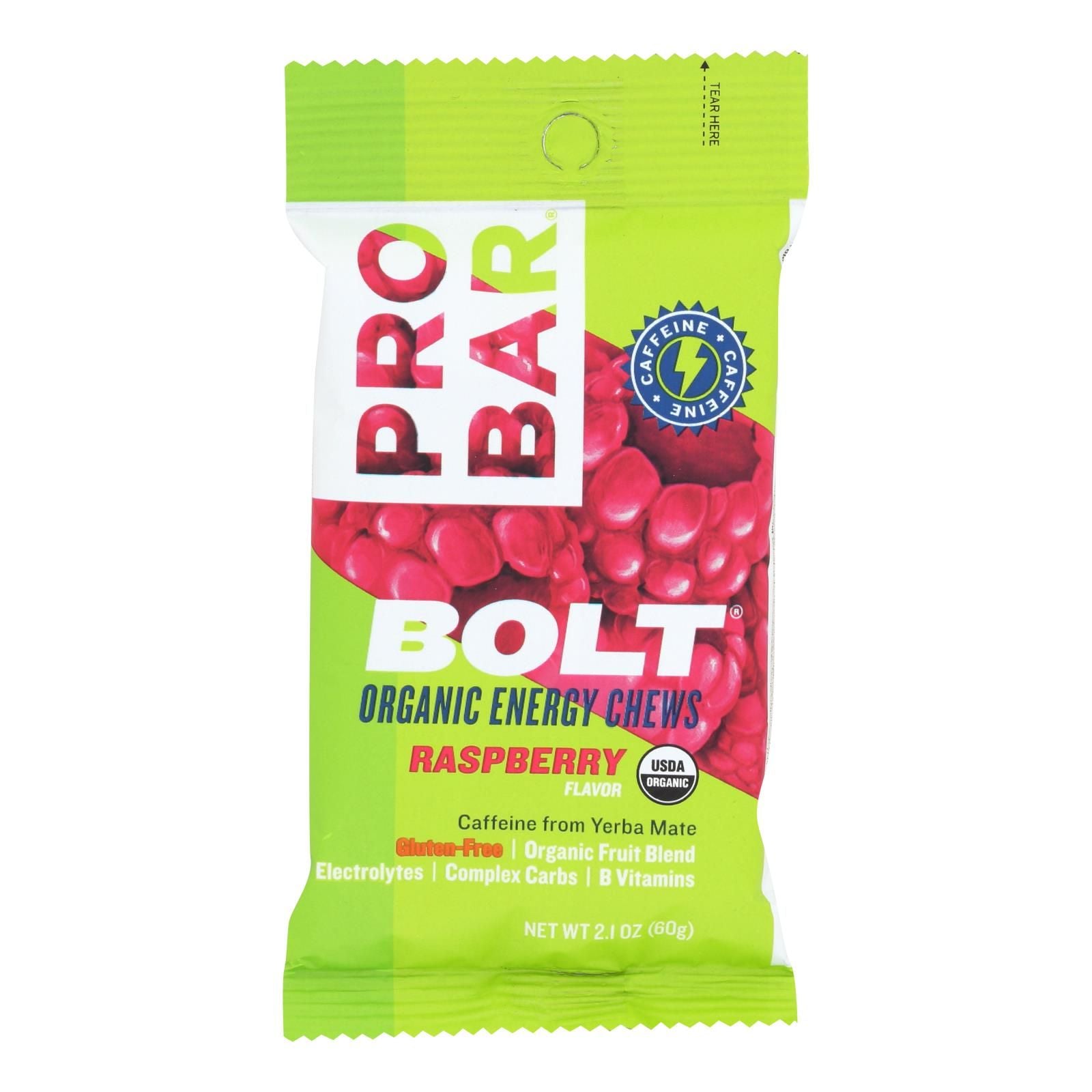 Probar Bolt Energy Chews - Organic Raspberry - 2.1 Oz - Case Of 12 image 1