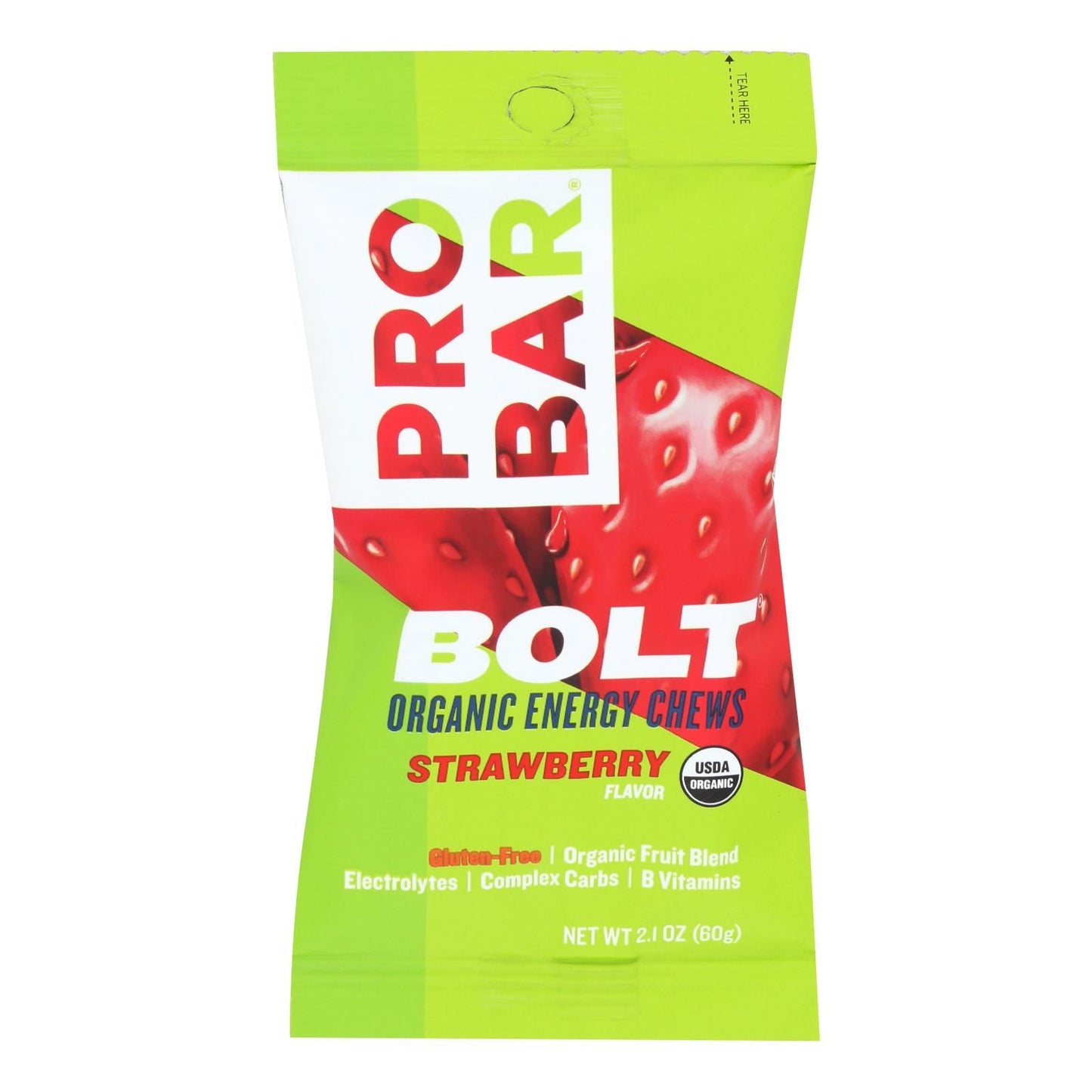Probar Bolt Energy Chews - Organic Strawberry - 2.1 Oz - Case Of 12 image 1