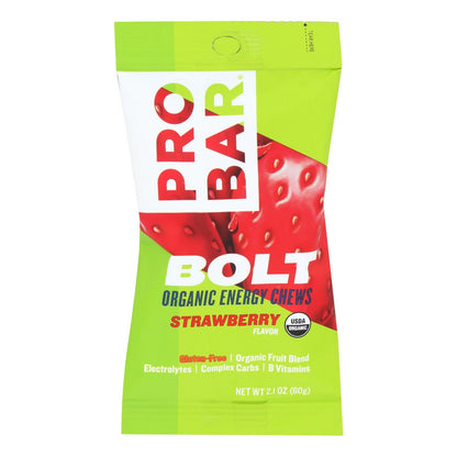 Probar Bolt Energy Chews - Organic Strawberry - 2.1 Oz - Case Of 12 image 1