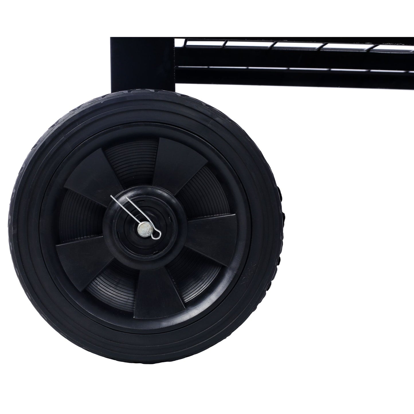 Products Elevated Mobile Raised Ergonomic Metal Planter Garden Bed for Backyard, Patio w/Wheels, Lower Shelf, black image 10