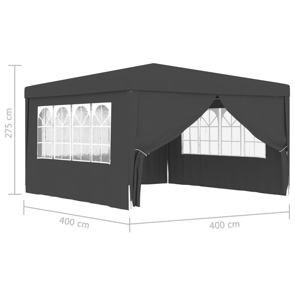 Professional Party Tent with Side Walls 13.1'x13.1'Anthracite 0.3 oz/ft² image 10
