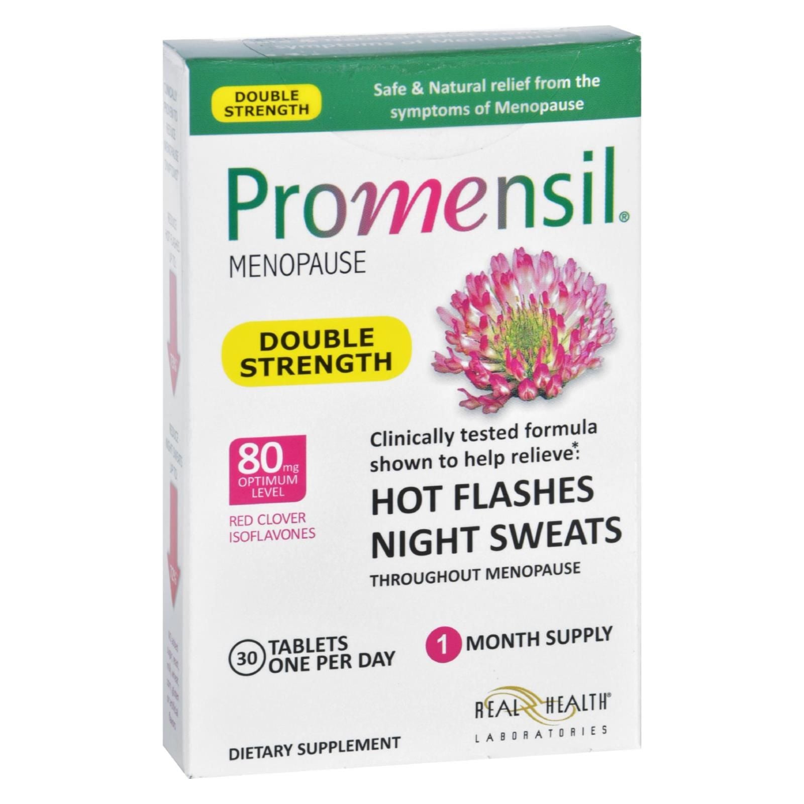 Promensil Menopause - Double Strength - Relief Hot Flashes Night Sweats - 30 Tablets image 1