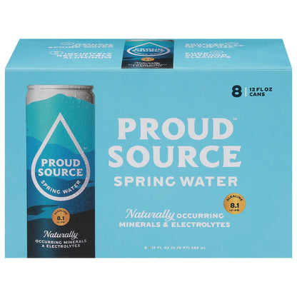 Proud Source - Water Spring Alk Ph 8.1 - Case Of 3-8/12 Fz image 1