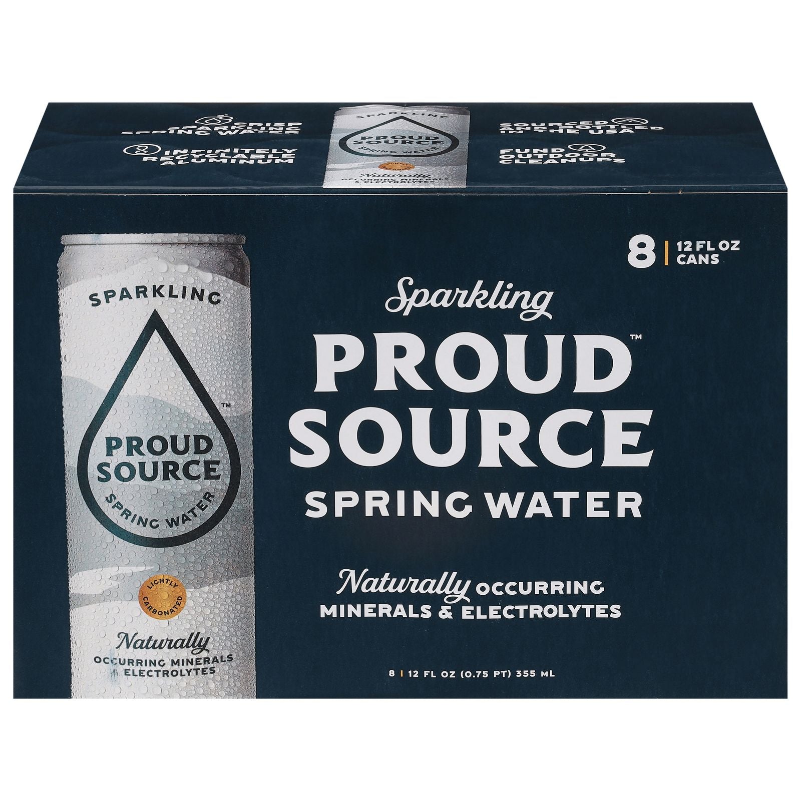 Proud Source - Water Spring Sparkling - Case Of 3-8/12 Fz image 1