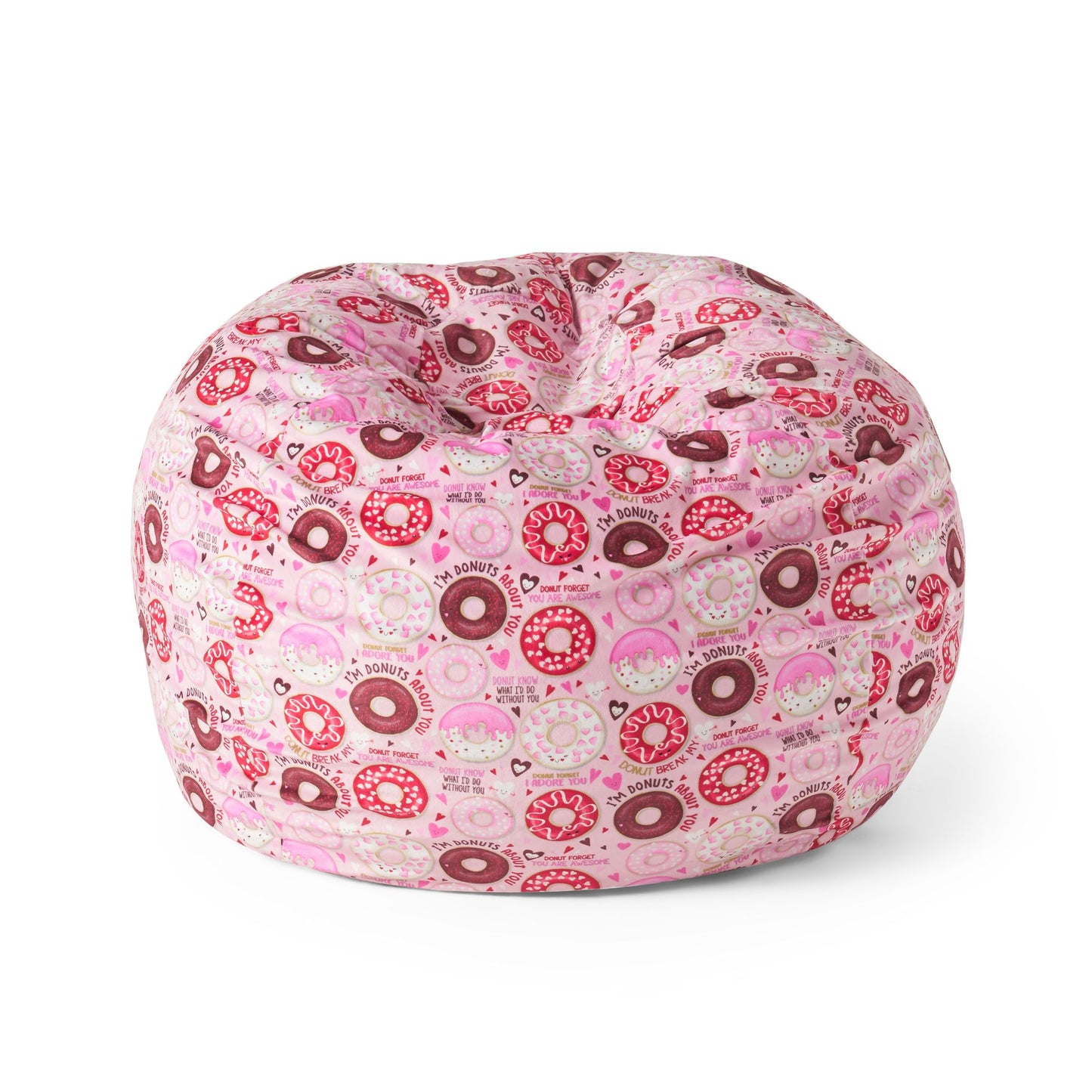 Puff-Puff 3 foot Rounded Bean Bag, Pink Donut Print image 1